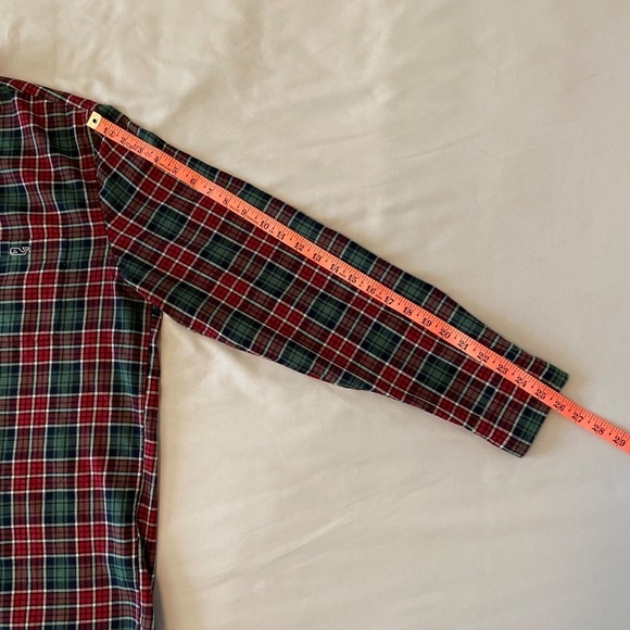 Vineyard Vines SLIM FIT L/S Tucker Shirt-Red/Green Plaid- Size Large‎ - Picture 4 of 8